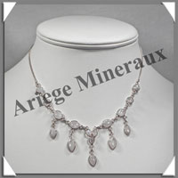 SPECTROLITE Cristallise - Collier Argent - 16 Cabochons - 42 cm - P003