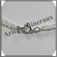 SPECTROLITE (Pierre de Lune Bleue) - Collier Compos - Soucoupes 4x2 mm - 43 cm - Z001