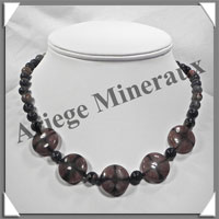 STAURODITE - Collier Compos - 5 Disques 20 mm - 45 cm - M001