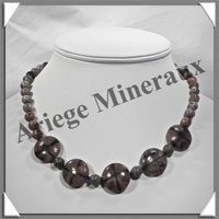 STAURODITE - Collier Compos - 5 Disques 20 mm - 45 cm - M002