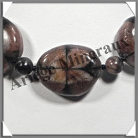 STAURODITE - Collier Compos - 3 Perles Baroques 28x20x10 mm - 40 cm - M004