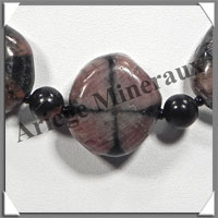 STAURODITE - Collier Compos - 3 Perles Baroques 25x20x10 mm - 42 cm - M005