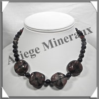 STAURODITE - Collier Compos - 4 Perles Baroques 23x20x10 mm - 42 cm - M006