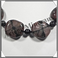 STAURODITE - Collier Compos - 4 Perles Baroques 23x20x10 mm - 42 cm - M006