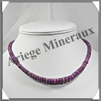 SUGILITE - Collier Compos - Disques 3  8 mm en dgrad - 42 cm - P001