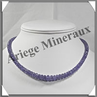 TANZANITE - Collier Disques Facets de 5  9 mm en Dgrad - 44 cm - M001