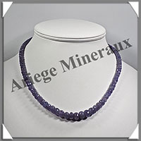 TANZANITE - Collier Disques Facets de 6  12 mm en Dgrad - 45 cm - M003