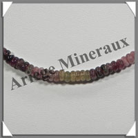 TOURMALINE Multicolore - Collier Compos - Disques Facets 6x3 mm - 42 cm - M001