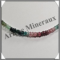 TOURMALINE Multicolore - Collier Compos - Disques Facets 4x2 mm - 46 cm - M003