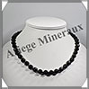 TOURMALINE NOIRE (Schorl) - Collier Perles Facets 10 mm - 50 cm - M001 Brsil