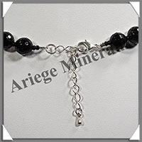 TOURMALINE NOIRE (Schorl) - Collier Perles Facets 10 mm - 50 cm - M001