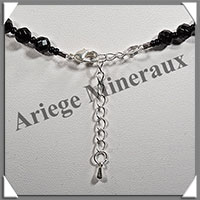 TOURMALINE NOIRE (Schorl) - Collier Perles Facets 6 mm - 53 cm - M001