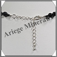 TOURMALINE NOIRE (Schorl) - Collier Perles Facets 6  10 mm en dgrad - 45 cm - M001