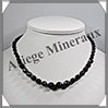 TOURMALINE NOIRE (Schorl) - Collier Perles Facets 6  10 mm en dgrad - 45 cm - M002 Brsil