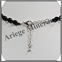 TOURMALINE NOIRE (Schorl) - Collier Perles Facets 6  10 mm en dgrad - 45 cm - M002