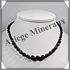 TOURMALINE NOIRE (Schorl) - Collier Perles Facets 6  10 mm en dgrad - 45 cm - M003 Brsil
