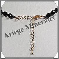 TOURMALINE NOIRE (Schorl) - Collier Perles Facets 6  10 mm en dgrad - 45 cm - M003