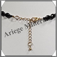 TOURMALINE NOIRE (Schorl) - Collier Perles Facets 6  10 mm en dgrad - 45 cm - M004