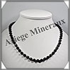 TOURMALINE NOIRE (Schorl) - Collier Perles Facets 8 mm - 51 cm - M001 Brsil