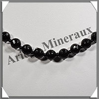 TOURMALINE NOIRE (Schorl) - Collier Perles Facets 8 mm - 51 cm - M001