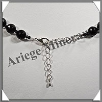 TOURMALINE NOIRE (Schorl) - Collier Perles Facets 8 mm - 51 cm - M001