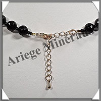 TOURMALINE NOIRE (Schorl) - Collier Perles Facets 8 mm - 50 cm - M002