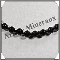 TOURMALINE NOIRE (Schorl) - Collier Perles 6 mm - 48 cm - M001