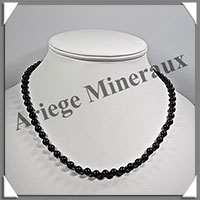 TOURMALINE NOIRE (Schorl) - Collier Perles 6 mm - 48 cm - M002