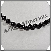 TOURMALINE NOIRE (Schorl) - Collier Perles 6 mm - 48 cm - M002