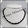TOURMALINE NOIRE (Schorl) - Collier Perles 6  8 en altern - 45 cm - M001 Brsil