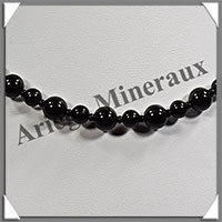 TOURMALINE NOIRE (Schorl) - Collier Perles 6  8 en altern - 45 cm - M002