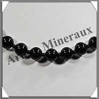 TOURMALINE NOIRE (Schorl) - Collier Perles 8 mm - 46 cm - M002