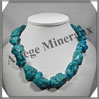 TURQUOISE (Vritable) - Collier Compos - 17 Nuggets Polis (Grande Taille) - 59 cm - P001 Tibet