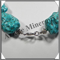TURQUOISE (Vritable) - Collier Compos - 17 Nuggets Polis (Grande Taille) - 59 cm - P001