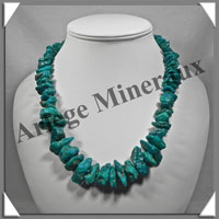 TURQUOISE (Vritable) - Collier Compos - Nuggets Baroques (Taille Moyenne) - 57 cm - P003