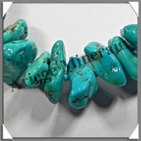 TURQUOISE (Vritable) - Collier Compos - Nuggets Baroques (Taille Moyenne) - 55 cm - P004