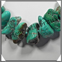 TURQUOISE (Vritable) - Collier Compos - Nuggets Baroques (Taille Moyenne) - 56 cm - P005