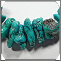 TURQUOISE (Vritable) - Collier Compos - Nuggets Baroques (Taille Moyenne) - 55 cm - P006