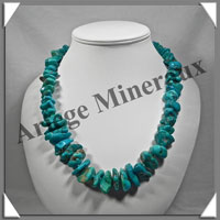 TURQUOISE (Vritable) - Collier Compos - Nuggets Baroques (Taille Moyenne) - 59 cm - P007