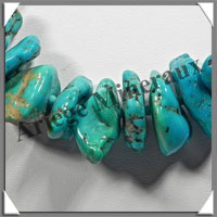 TURQUOISE (Vritable) - Collier Compos - Nuggets Baroques (Taille Moyenne) - 59 cm - P007
