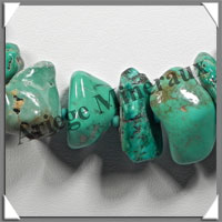 TURQUOISE (Vritable) - Collier Compos - Nuggets Baroques (Taille Moyenne) - 59 cm - P008