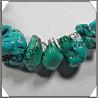 TURQUOISE (Vritable) - Collier Compos - Nuggets Baroques (Taille Moyenne) - 55 cm - P009
