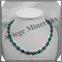 TURQUOISE (Vritable) - Collier 4 et 8 mm en altern - 44 cm - M001
