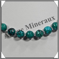 TURQUOISE (Vritable) - Collier 4 et 8 mm en dgrad - 41 cm - M002