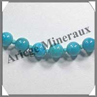 TURQUOISE (Vritable) - Collier Perles 8 mm - 43 cm - A007