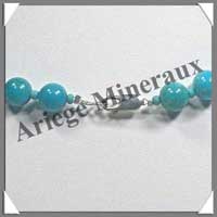 TURQUOISE (Vritable) - Collier Perles 8 mm - 43 cm - A007