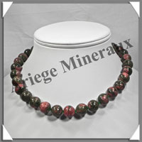 UNAKITE - Collier - Perles 12 mm - 41 cm - M001
