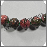 UNAKITE - Collier - Perles 12 mm - 41 cm - M001