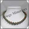 UNAKITE - Collier - Perles 12 mm - 42 cm - M002 Brsil