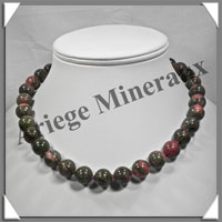 UNAKITE - Collier - Perles 12 mm - 42 cm - M002